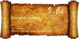 Vargha Csaba névjegykártya