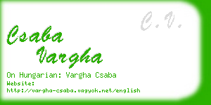 csaba vargha business card